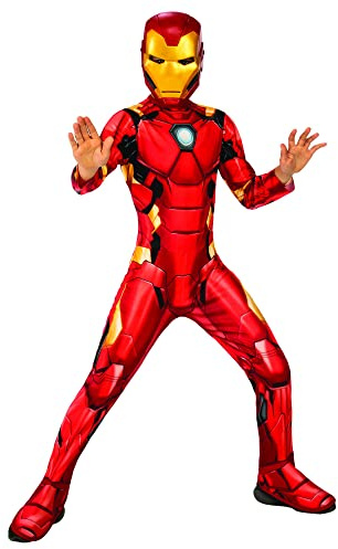 Rubies Disfraz Iron Man Classic Z para niños y niñas, Jumpsuit con máscara, Traje clasico, Licencia Oficial Marvel para Carnaval, cumpleaños, fiestas y regalos
