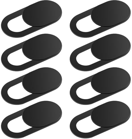 AOZUO Copertura sottile per webcam, 8 pezzi, copertura per fotocamera del telefono, blocco della fotocamera del computer portatile, forte adesivo, protegge la privacy e la sicurezza, compatibile con