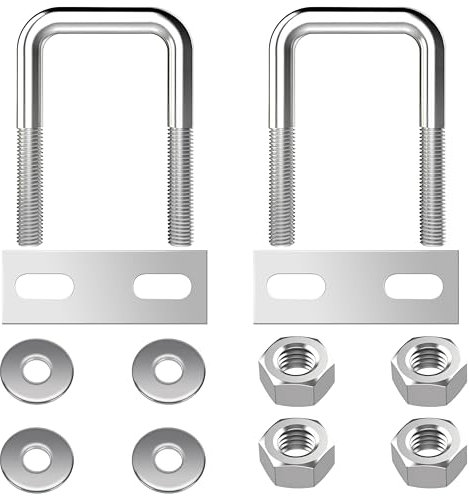 Perno en U Cuadrado Pernos en Forma de U de Acero Inoxidable con Tuercas y Placas para Fijación de Tubería 30 mm de Ancho Interior 2 Piezas M8 30x60mm