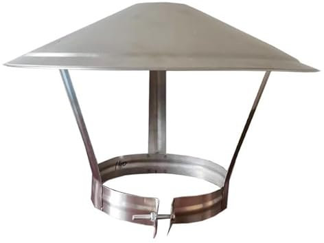 Yiustldd Stainles Steel Round Chimney Cap, Chimney Cap Flue Pipe Cover Cap, Silver Stove Pipe Topper Rain Snow Hat for All Weather Conditions,140mm