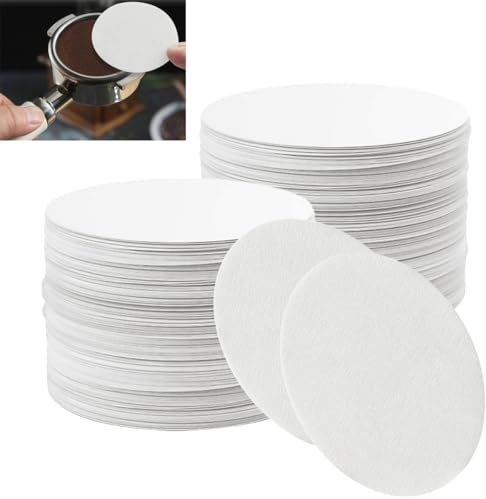 400 Piezas Filtros de Papel para Café Expreso, 58.5 mm Redondo Filtro de Café de Papel, Redondos Repuesto Filtros de Papels Sin Blanquear, Compatible con Aeropress Cafeteras Espresso (Blancos)