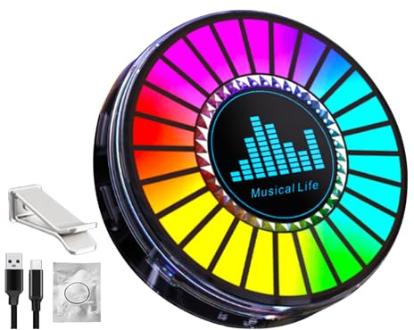 Lumière Parfum Contrôle Sonore RGB - Lampe Rythme Musique Sans Fil | Barre Capteur LED Activée Son avec Aromathérapie | Lumière Atmosphère Contrôle Vocal Colorée pour Intérieur Voiture Salle Jeu