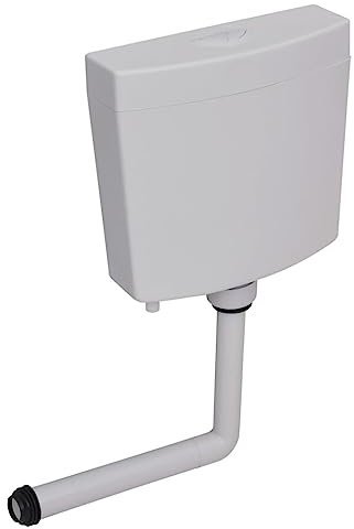 vidaXL Réservoir de Toilette avec Entrée d'eau Inférieure Réservoir de Stockage d'eau avec 2 Boutons de Chasse Restaurants Hôtels 3/6 L Gris
