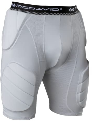 McDavid Rival Integrated 5-Pad Girdle, Durable & Breathable Padded Support with Hard-Shell Thigh Guards, Great for Football & Lacrosse (Youth)