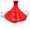 Saharashop Tajín Marroquí Rostos Rojo, 34 cm, Cerámica, Inducción, Tajín, Olla de Cocina, 3 Tamaños, Cazuela de, Apta para Todo Tipo de Cocinas y Horno