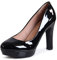 topschuhe24 2710 Damen Lack Pumps Plateau High Heels, Farbe:Schwarz, Größe:36 EU