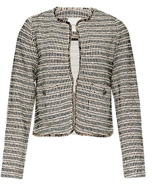 s.Oliver Kurze Jacke in Bouclé-Optik mit Fransenkante