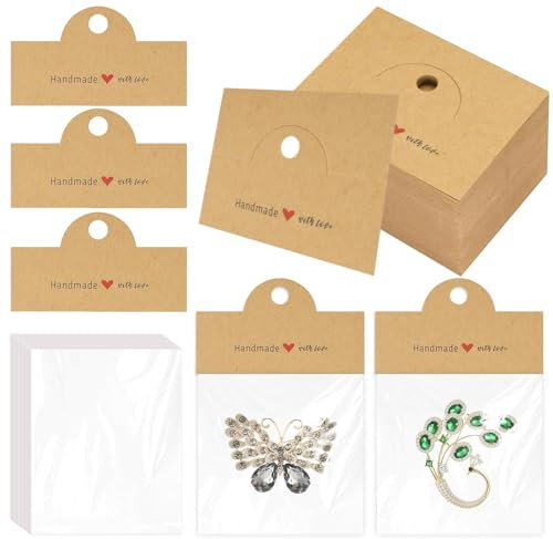 FAURAPMNG Schmuckbeutel, 200 Stück, Verpackung für kleine Unternehmen, Schmuck-Display-Taschen für Armbänder, Schlüsselanhänger, Auto-Untersetzer, Ohrringe