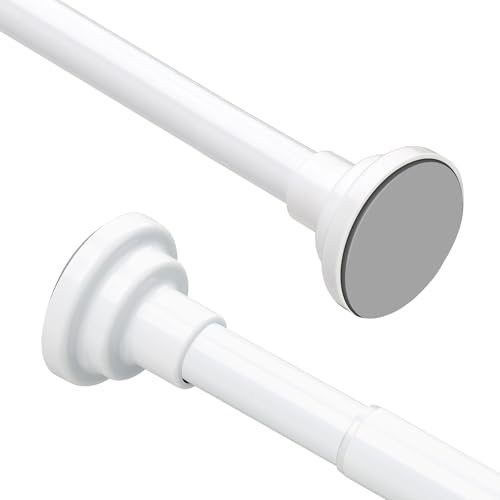 Tringle à rideau de douche sans perçage - Blanc - 76-163 cm - Diamètre : 25 mm