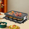 Raclette Grill Elektrisch Tischgrill Mit 8 Mini Raclette Pfännchen,1300W 2 Ebenen Tischgrill Grillplatte mit Pfannen und Holzspatel