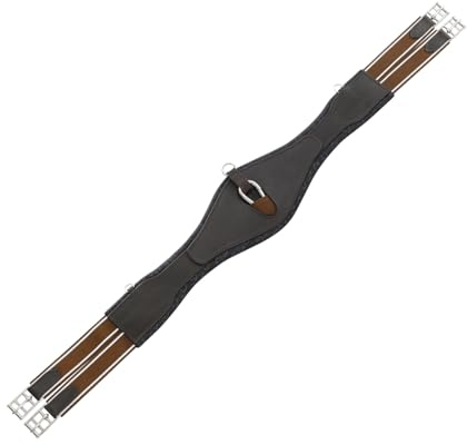 Equestro Sottopancia da salto cuoio sagomato MARRONE (125 CM)