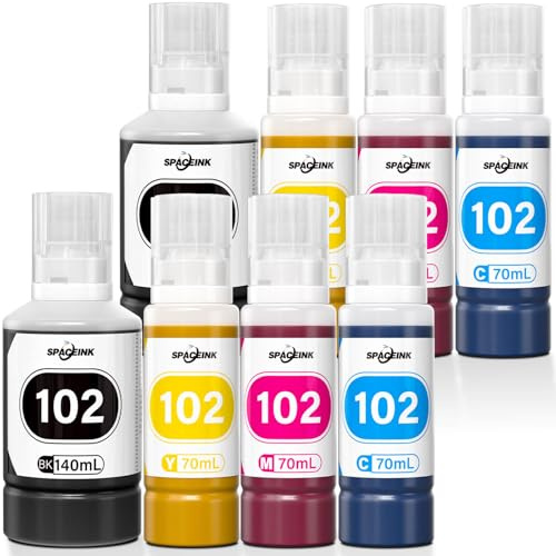 Tinte 102 Multipack 2 Sätze Kompatibel für Epson ET-2850 ET-4750 ET-4850 ET-2750 ET-2856 ET-3850 ET-4856 ET-15000 ET-3750 ET-2700 ET-3700 ET-2751 ET-2756 Drucker (2 Schwarz, 2 Cyan, 2 Magenta, 2 Gelb)
