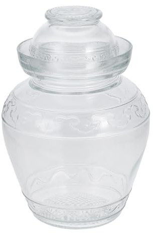 OSOLADY Barattolo di Vetro per Alimenti da 5 Litri con Coperchio Sigillato, Contenitore Trasparente per Sottaceti e Fermentazione in Cucina, Vaso per Conservazione Verdure Stagionali