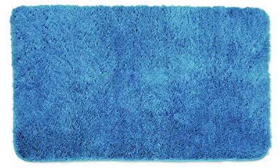 WohnDirect Badezimmerteppich Hellblau - Badematte rutschfest 50 x 80 cm - Badteppich Set, waschbar
