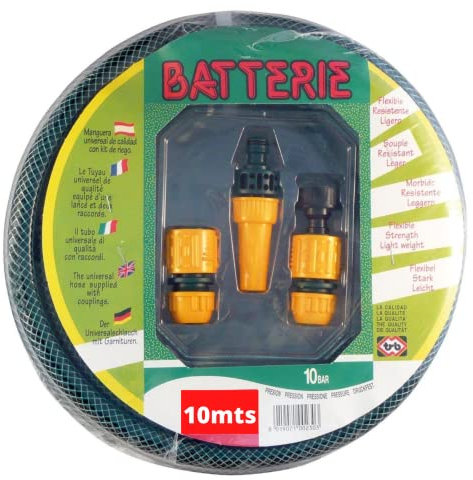 Riegolux 331030 Kit Tubo Batterie con Accessori, Verde, 10 m