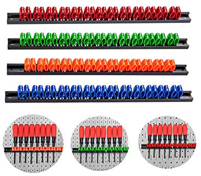 3-H 4x tiras para herramientas，Soporte para destornilladores，Soporte de destornillador ，Parat Tornillo de sujeción (1 Azul 1 Naranja 1 Rojo 1 Verde)