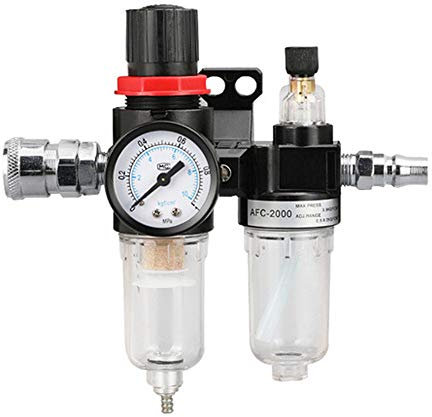 Mdurian 1/4 Pressione aria separatore acqua Riduttore di pressione per compressore pneumatico Componenti Filtro regolatore Lubrificatore Olio gas processore Valutare