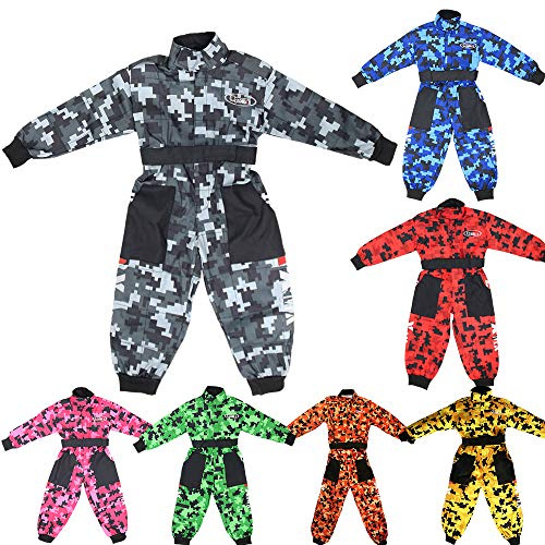 Zorax Tuta da Motocross per Bambini - Interno Morbido/Esterno Resistente CUB CAMO - Abbigliamento da Corsa per Motocicletta e Kart ATV