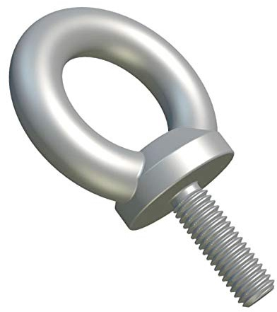 M8 Bullone a occhiello con anello di sollevamento, bulloneria di fissaggio, bullone con filettatura maschio, zincato, con testa ad anello per dado/rondella da 8 mm DIN 580 (confezione da 5)