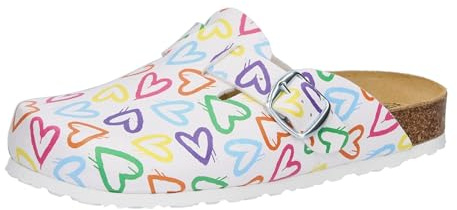 Lico Bioline Clog Print, Zoccoli, Donna, Bianco, 38 EU