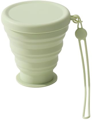 SAVOSWEET Voyage Pliables, Tasses en Silicone Pliables avec Couvercles, Tasses Rétractables Portables, Adaptées pour Pique-Nique, Camping, Randonnée en Plein Air. (vert)