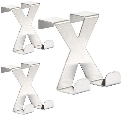 RICOO 3 x Türhaken zum Einhängen Edelstahl Haken Badezimmer MH031Sx3 Garderobenhaken Kleiderhaken Tür Garderobe Bademantel- & Handtuchhaken ohne Bohren Türgarderobe Türhänger Metallhaken Jackenhaken