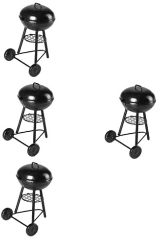 BESPORTBLE 4stücke Mini Grill Dekoration Aus Multifunktionale BBQ-Grill Miniatur Für Garten Und Puppenhaus Realistisches Outdoor Zubehör Für Kreative Landschaftsgestaltung
