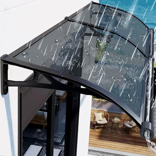 Window Awning for Door Entrance, Aluminum Awnings Exterior for Doors Canopy, Polycarbonate Front Door Canopy for Sun Shutter,UV,Rain,Snow Protection, Easy to Install, Gray Board (24x24in)
