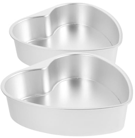 SHOWERORO Molde Para Pastel Forma De Corazón 7 Pulgadas, 2 Piezas, Aluminio Con Fondo Desmontable, Fácil Desmolde y Limpieza, Para Repostería y Celebraciones, Adecuado Para Muffins y Brownies