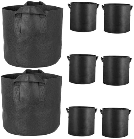Happyyami 8pièces Sacs De Culture Tissu Non Tissé pour Légumes Et Pommes De Terre Sacs De Pépinière Portables pour Intérieur Et Extérieur