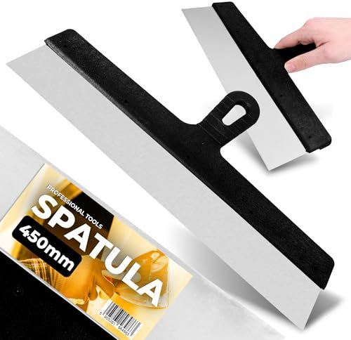 Spatule Universelle 450 mm Couteau de Peintre Lisseuse de Surface Raclette de Façade Spatule Bricolage Enduire de Maçon Plâtrier Outil de Finition Murale