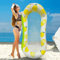 Fauteuil Gonflable de Piscine Flottant Lit en PVC Hamac Gonflable Flottantes Hamac avecTête de Lit Bouées et Matelas Chaise Longue de Piscine Flottantes (Citron)