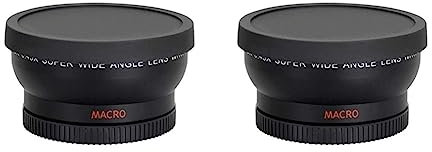 Reinscer 2X Convertisseur Grand Angle 0,45X 58mm avec Macro-Macro pour Rebel T6S, T6I, Sl1, T5, T5I, T4I, T3I, T1I, T2I, Xsi, XS, XT, Xd, 60D, 60Da, 7D, 5D, 1D