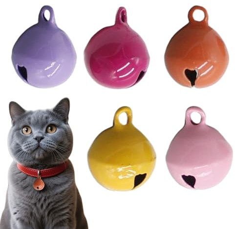 Campanelli per Collari da Cane 5 Campanelli Colorati Per Collari Di Cani E | Sonagli Decorativi con Suono Nitido - Ciondoli per Taglie Piccole Medie Grandi - Uso Quotidiano ed Esterno
