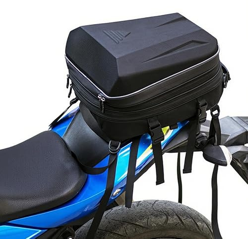KPIRXO Motorcycle Tail Bag for Yamaha MT 125 YZF R125, Hard Shell Motorbike Tail Bag Waterproof Rear Seat Bag Durable Storage For Helmet, Gear & Travel Essentials