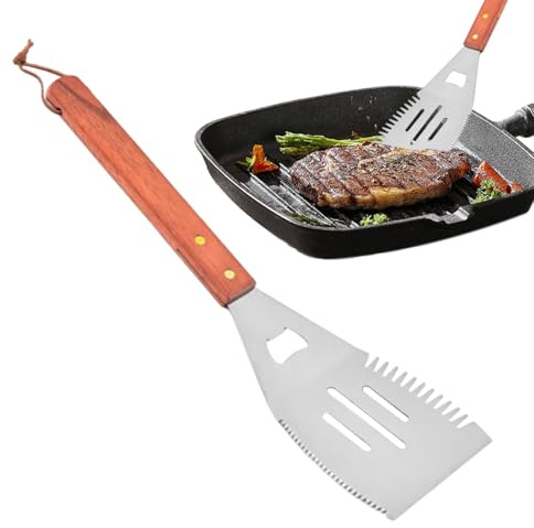 Yuemeuy Palette Per Griglia In Metallo,Utensili da Barbecue per Campeggio - Paletta in Acciaio Inox per Grigliate, Giardino, Picnic, Ristorante e Esterno