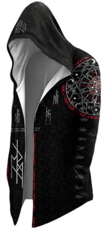 viking medellång huvtröja herr huvtröja 3D tryckt kofta sweatshirt män mode huvtröja cape medeltida cosplay kostym
