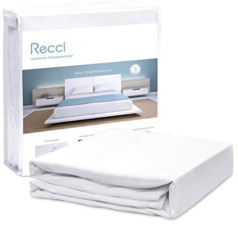 RECCI Wasserdichter Matratzenschoner 180 x 200 cm, Oeko-TEX Zertifiziert Anti-Milben und Bakterien Matratzenauflage, maschinenwaschbarer Matratzenbezug für alle Allergiker, Verschiedene Größenoptionen
