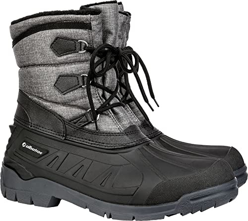 ALBATROS Canadian Toronto Grey Unisex Lined Lace-Up Boots Black Size: 8 UK