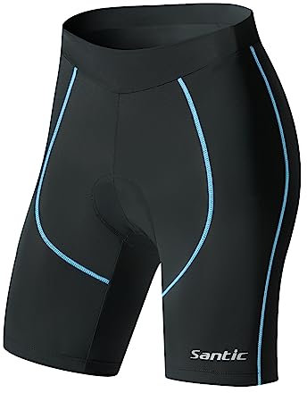 Santic Fahrradhose Damen Gepolstert Kurz Radlerhose Damen Radhose mit Sitzpolster Radsportshorts