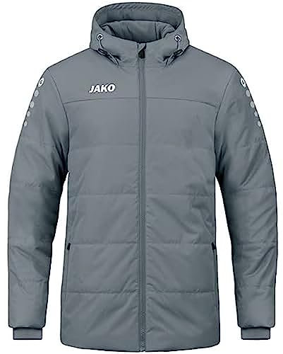JAKO Herren Coachjacke Team mit Kapuze, Steingrau, L