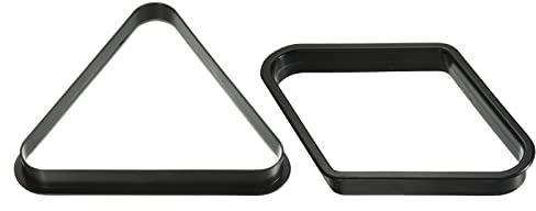 PATIKIL Billiard Pool Ball Rack Set, 2 in 1 Pool Cue Rack Triangle Rack and 9-Ball Diamond Billiard Rack for Billiard Pool Table, Black