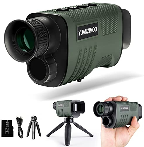Mörkerseende monokulärt digitalt infrarött teleskop 8 x zoom 2 000 mAh batteri uppgraderingsstativ 32 GB SD-kort kortläsare för jakt camping