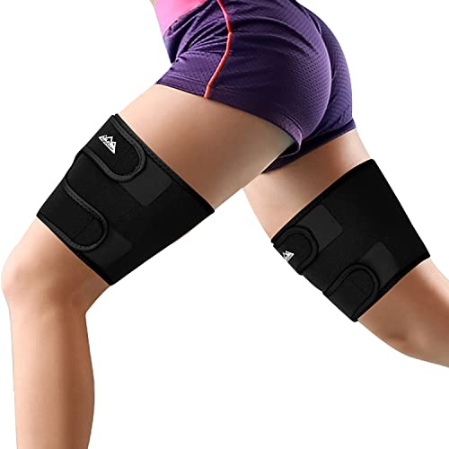 supregear Supporti Coscia, 2 Pezzi Manicotto di Compressione Della Coscia Regolabile Hamstring Quad Wrap, Antiscivolo Tutore per la Parte Superiore Della Gamba, Quadricipiti