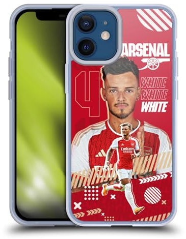 Head Case Designs Officially Licensed Arsenal FC Ben White 2023/24 First Team Gel Case [Military Grade Protection] Compatible with Apple iPhone 12 Mini and Compatible with MagSafe