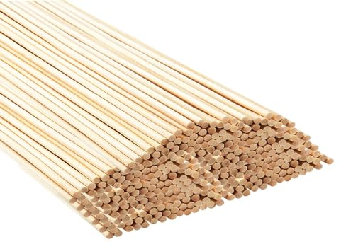 250 stycken bambustavar, pysselstavar, långa runda trä naturliga bambustavar, träpinnar för gör-det-själv, konst, hantverk, dekoration (30 cm x 3 mm)