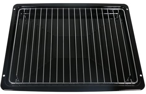 SPARES2GO Drip Pan Baking Tray Roasting Dish Compatible with Lamona Oven (462mm x 372mm) + Rack Insert