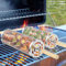 2 Pcs Rolling BBQ Grilling Basket, Stainless Steel Rolling Grilling Basket with Hooks & Forks, Large Capacity BBQ Net Tube Grill Basket, Outdoor Round Grill Mesh for BBQ Cooking