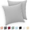 Twinzen® Kissenbezug 30x30 (2er-Set) - 100% Jersey Baumwolle 150 GSM Kissenbezüge - Grau - Für Kissenbezüge 30x30 cm - Kissenhülle - Kissenbezug mit Reißverschluss - Oeko-Tex Zertifiziert
