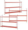 [en.casa] Modulares Wandregal Strängnäs 3er Set Metallregal Rot Hängeregal mit 3 Regalböden Badregal Küchenwandregal Wandablage Wohnzimmer